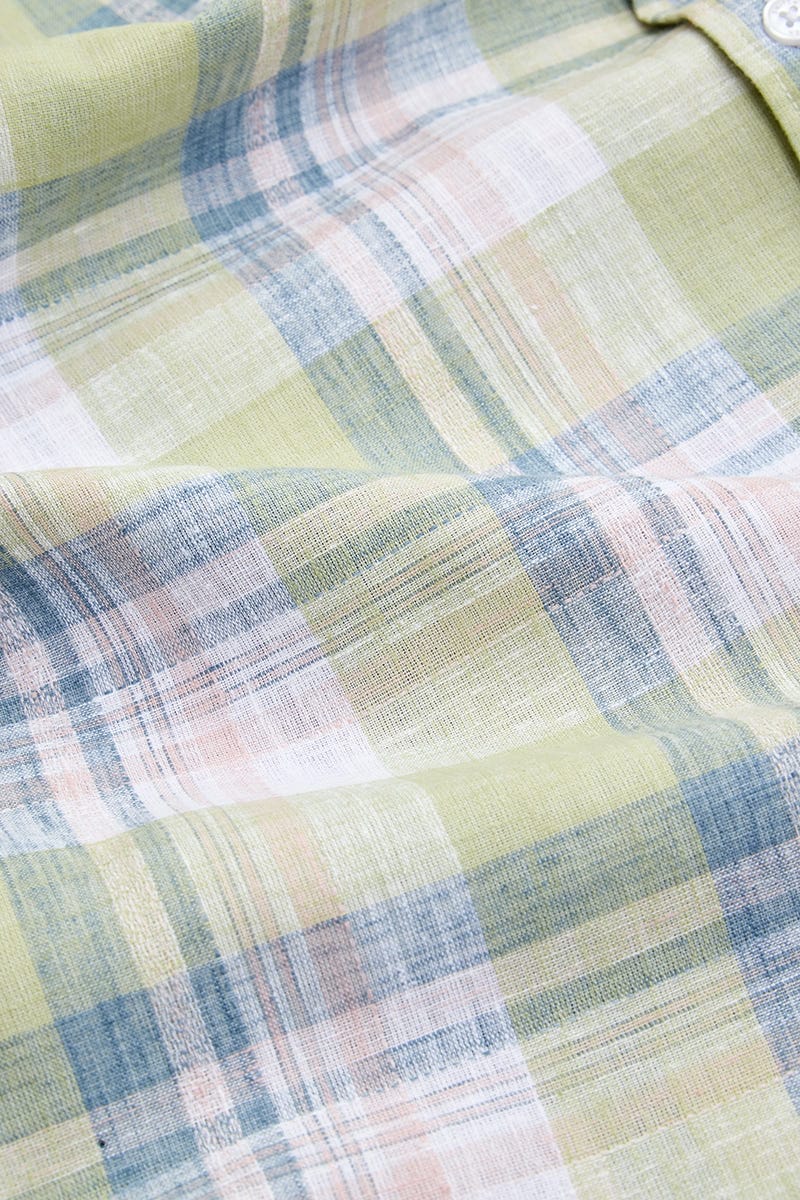 Men's Green Checked Casual Shirt